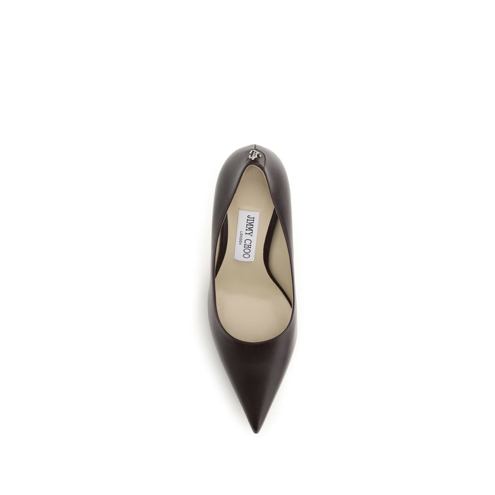 2026 New Arrival Jimmy Choo Brown Calf Leather Bos Taurus High Heel Pumps
