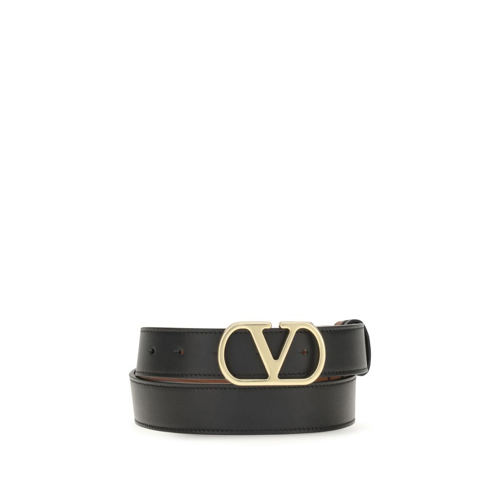 2026 New Arrival Valentino Garavani Black Calf Leather Bos Taurus Belt