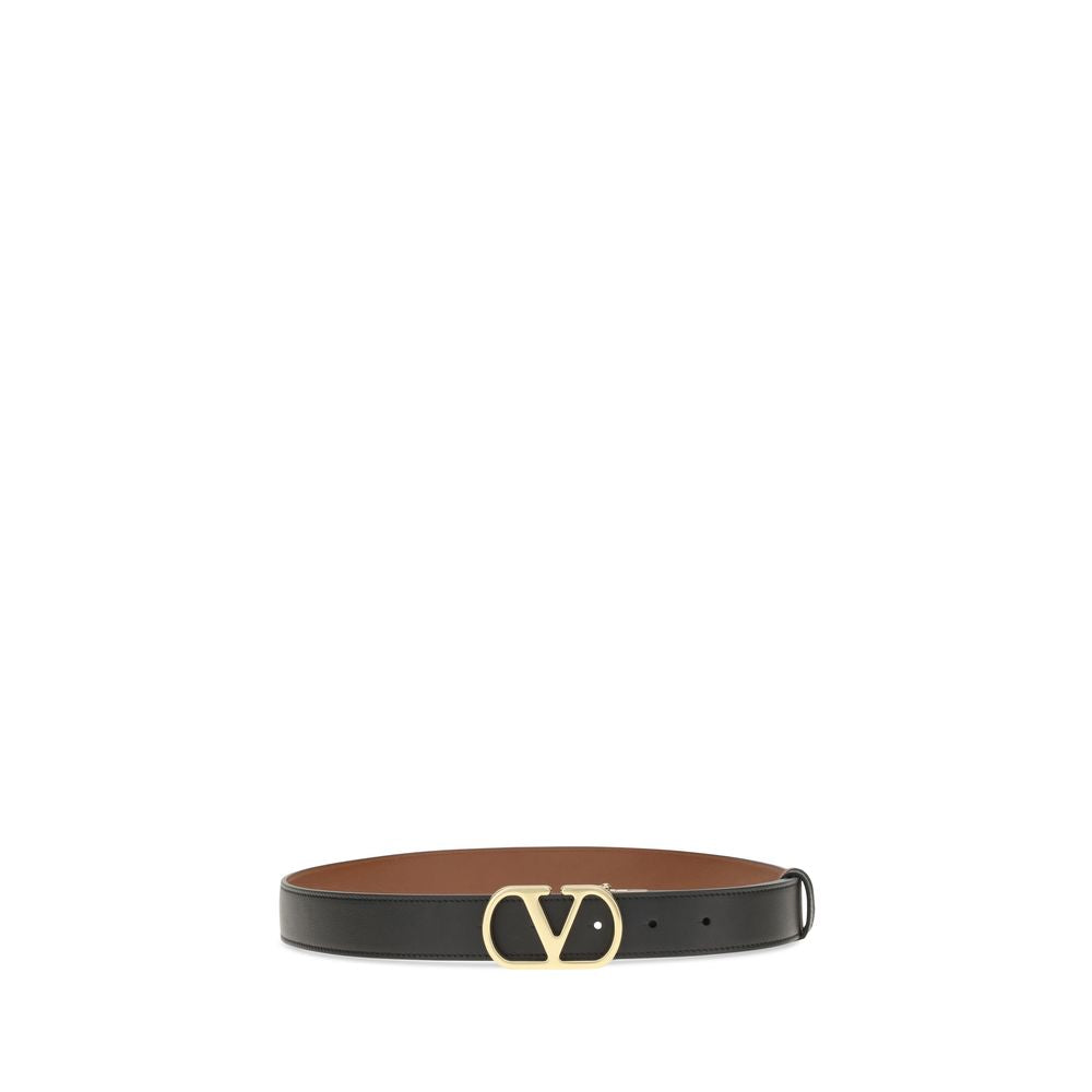 2026 New Arrival Valentino Garavani Black Calf Leather Bos Taurus Belt