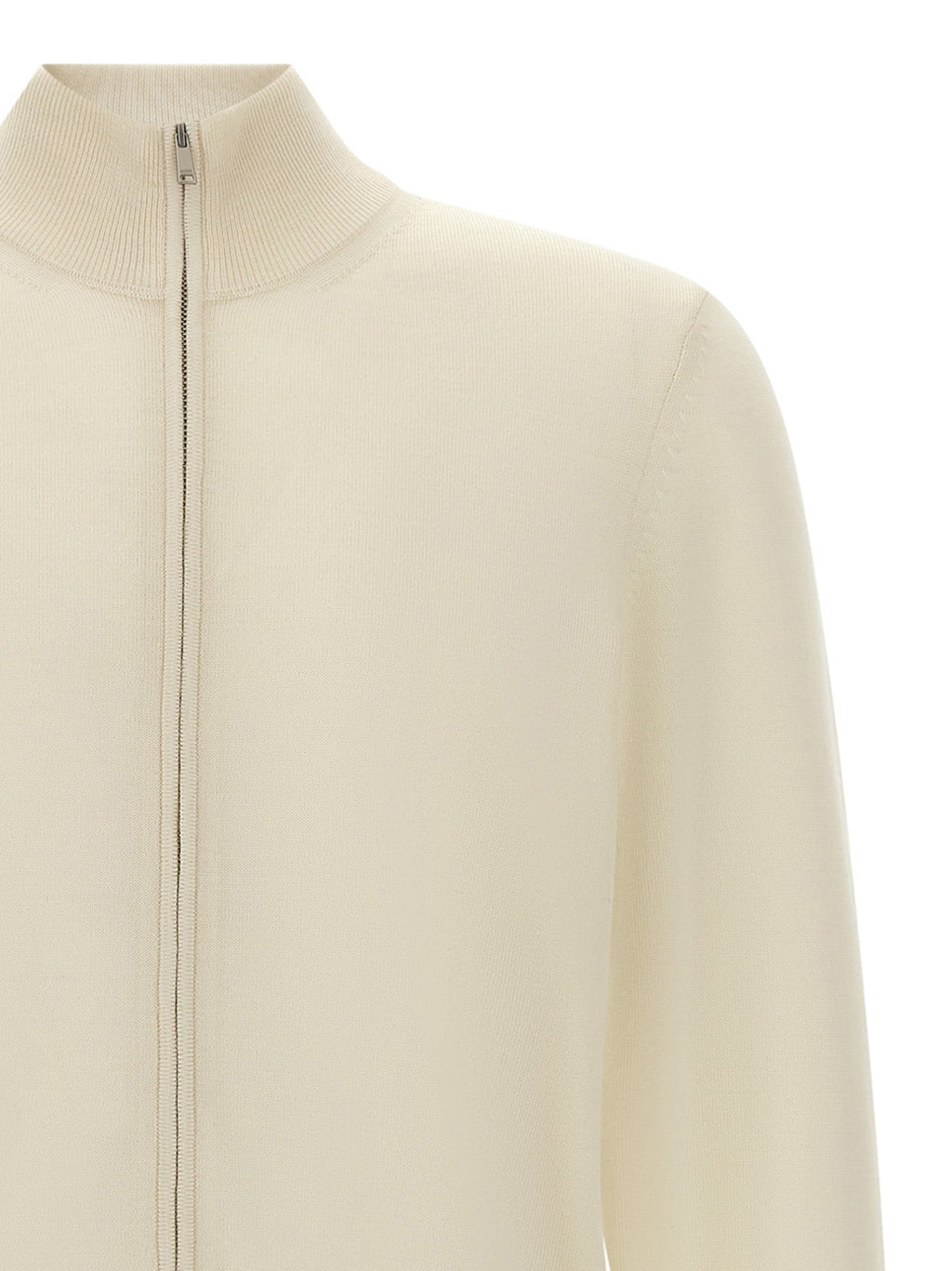 2026 New Arrival Hugo Boss White Virgin Wool Cardigan