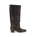 2026 New Arrival P.A.R.O.S.H. Brown Calf Leather Bos Taurus Flat Boots