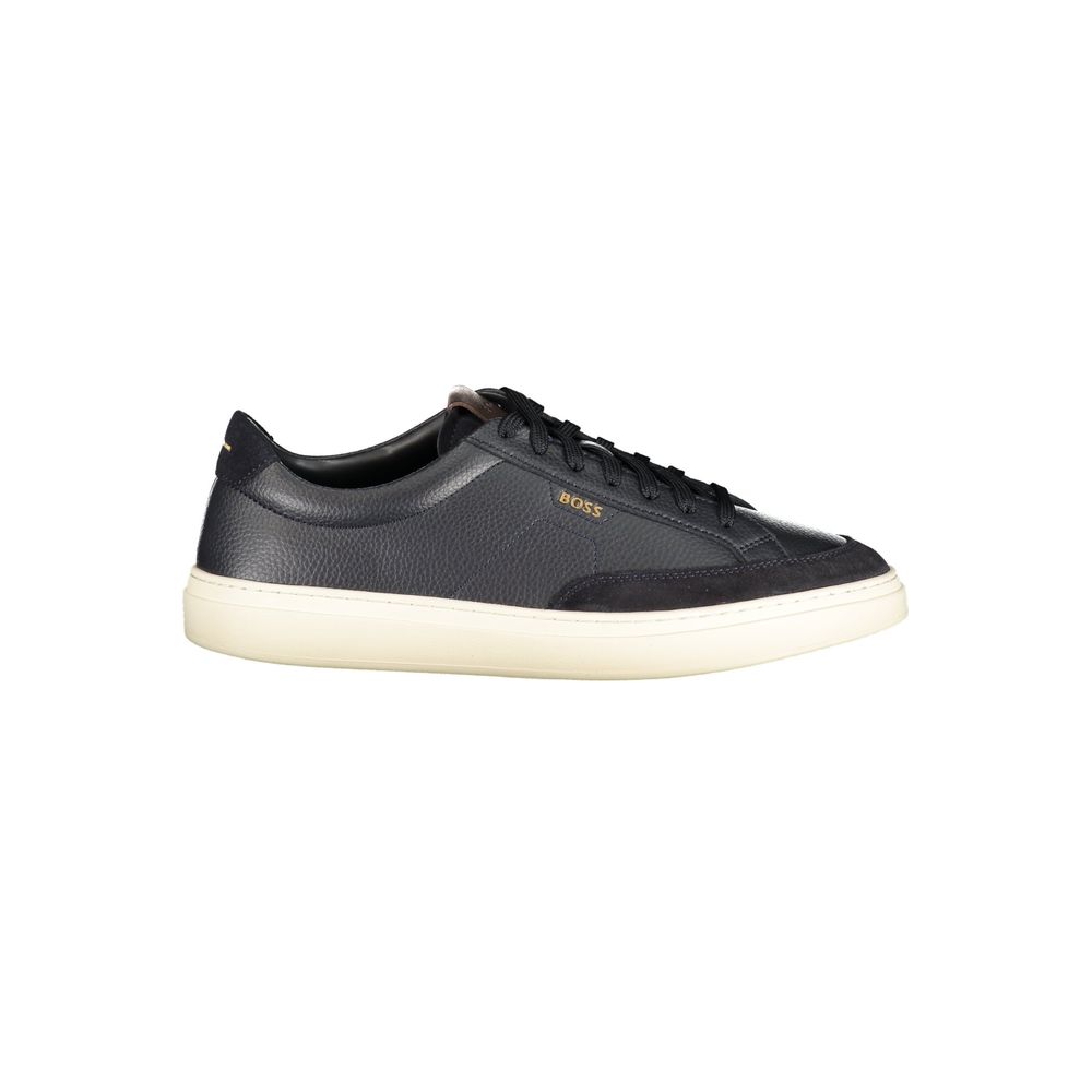 2026 New Arrival Hugo Boss Blue Leather Men's Sneakers