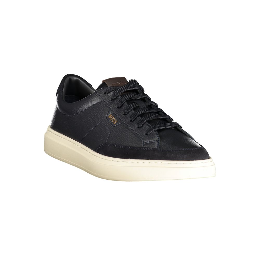 2026 New Arrival Hugo Boss Blue Leather Men's Sneakers