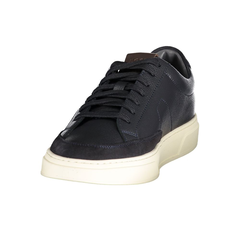 2026 New Arrival Hugo Boss Blue Leather Men's Sneakers