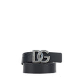 2026 New Arrival Dolce & Gabbana Black Calf Leather Bos Taurus Regular Belt