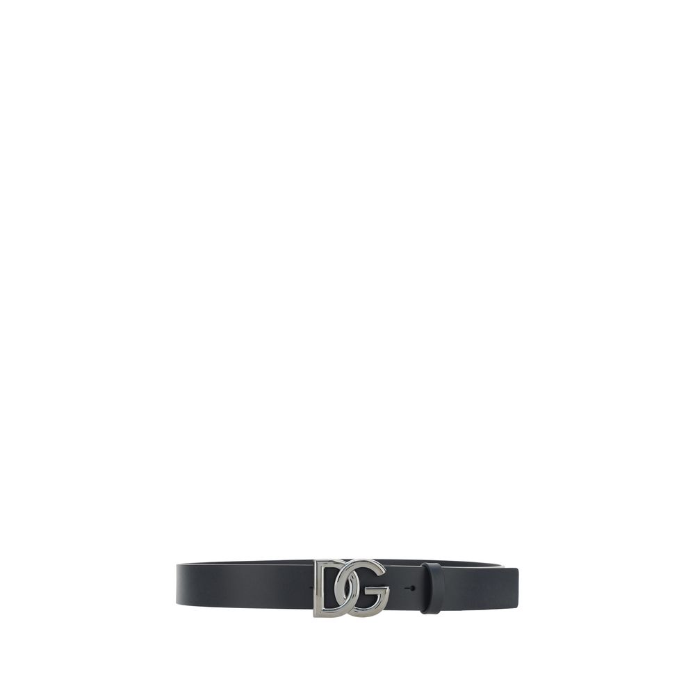 2026 New Arrival Dolce & Gabbana Black Calf Leather Bos Taurus Regular Belt