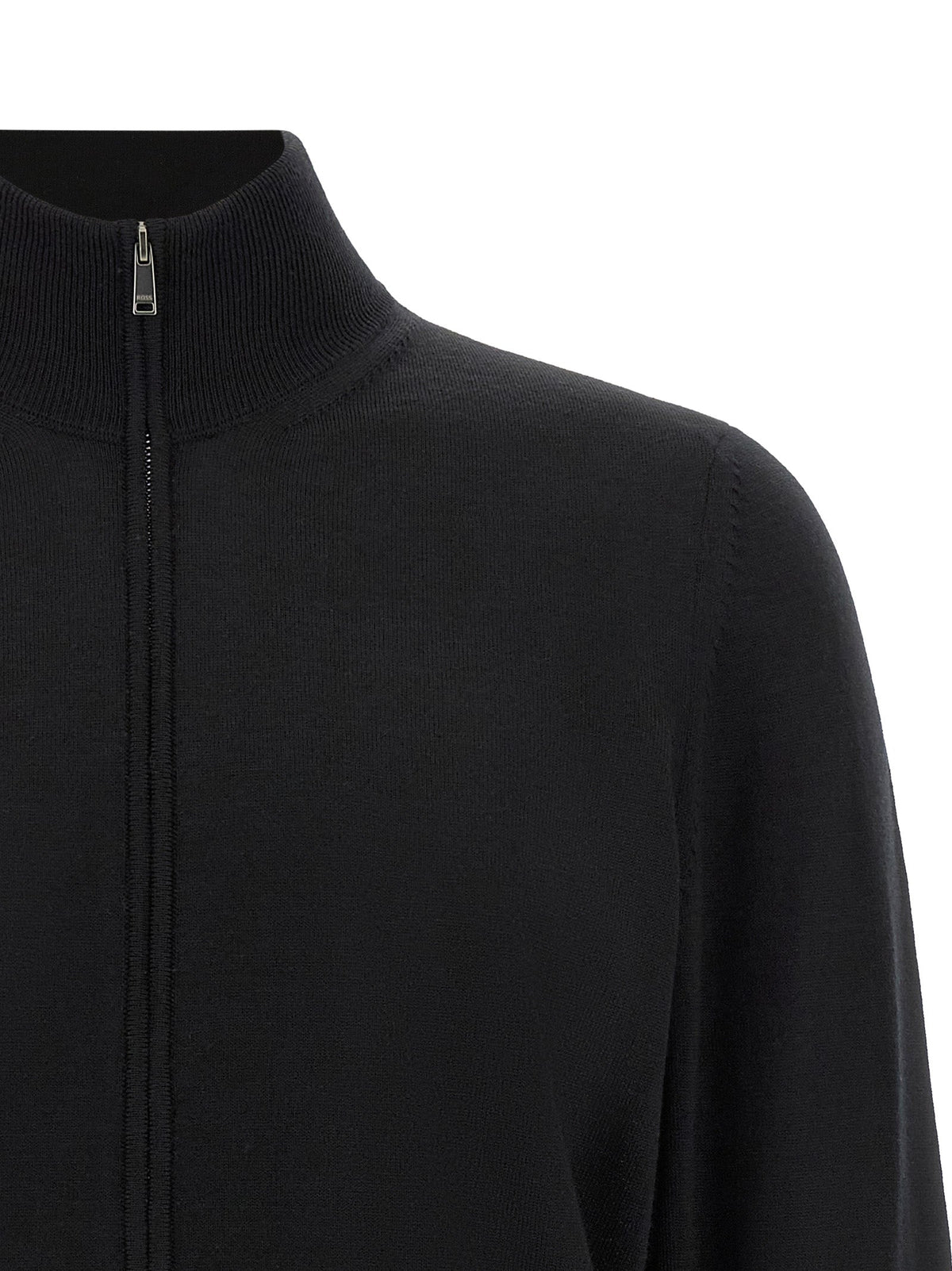 2026 New Arrival Hugo Boss Black Virgin Wool Cardigan