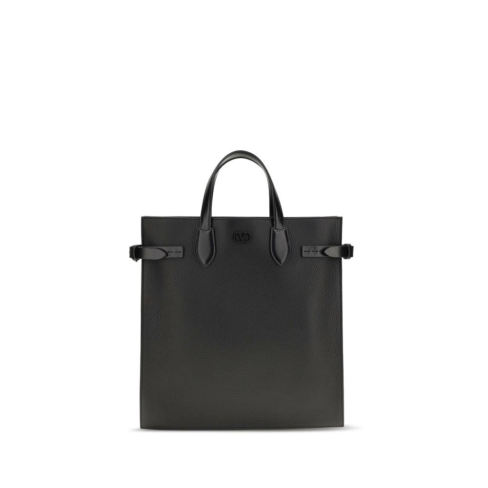 2026 New Arrival Valentino Garavani Black Calf Leather Bos Taurus Shoulder Bag