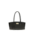 2026 New Arrival Ferragamo Black Calf Leather Bos Taurus Shoulder Bag
