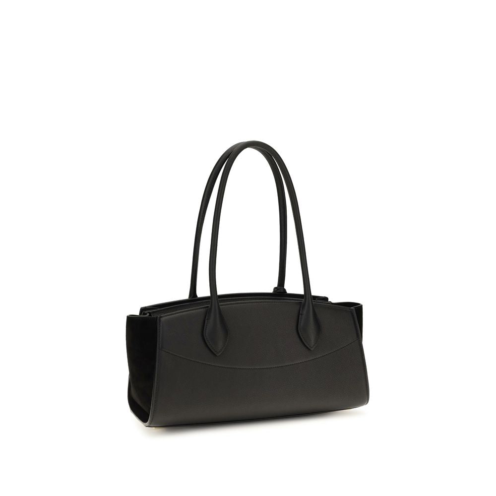 2026 New Arrival Ferragamo Black Calf Leather Bos Taurus Shoulder Bag