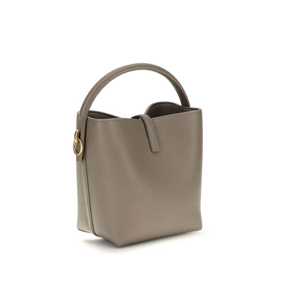 2026 New Arrival Saint Laurent Beige Calf Leather Bos Taurus Backet Bag