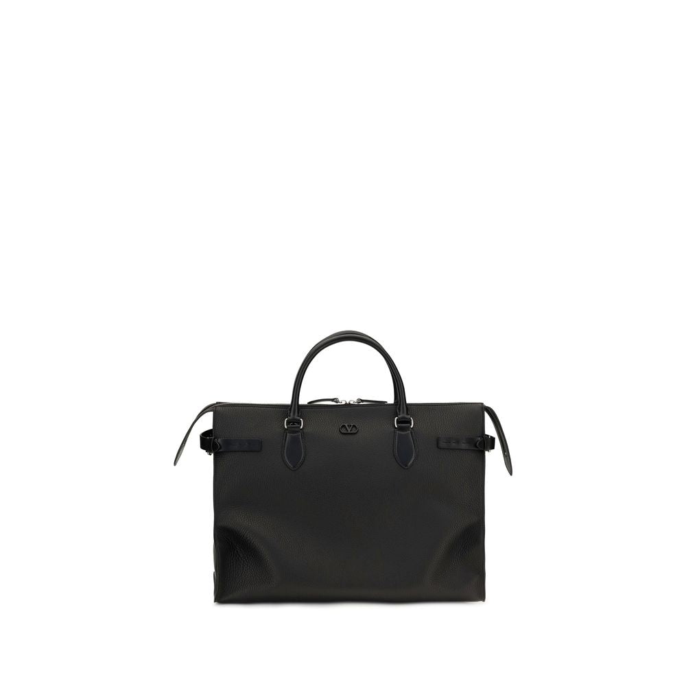 2026 New Arrival Valentino Garavani Black Calf Leather Bos Taurus Shoulder Bag