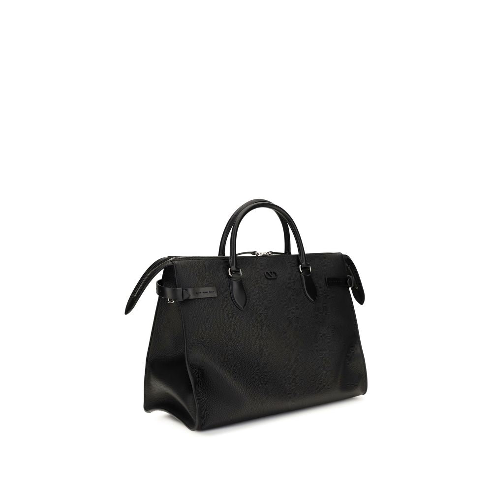 2026 New Arrival Valentino Garavani Black Calf Leather Bos Taurus Shoulder Bag