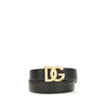 2026 New Arrival Dolce & Gabbana Black Calf Leather Bos Taurus Regular Belt