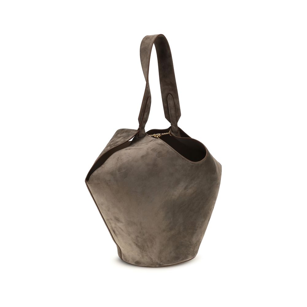 2026 New Arrival Khaite Beige Calf Leather Bos Taurus Shoulder Bag