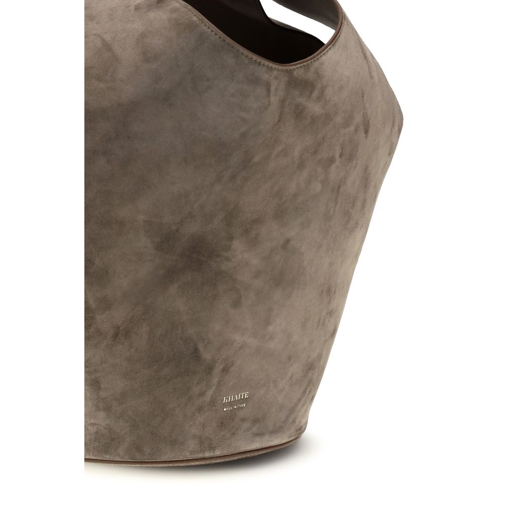 2026 New Arrival Khaite Beige Calf Leather Bos Taurus Shoulder Bag