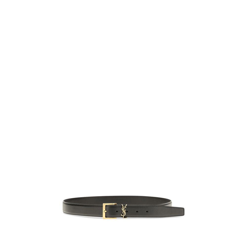 2026 New Arrival Saint Laurent Black Calf Leather Bos Taurus Regular Belt
