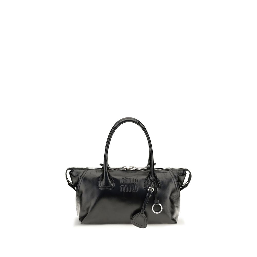 2026 New Arrival Miu Miu Black Calf Leather Bos Taurus Handbag