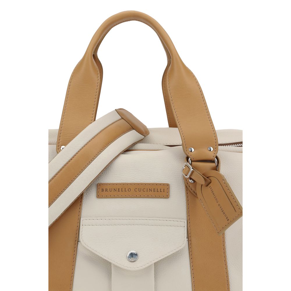2026 New Arrival Brunello Cucinelli Beige Calf Leather Bos Taurus Luggage And Travel