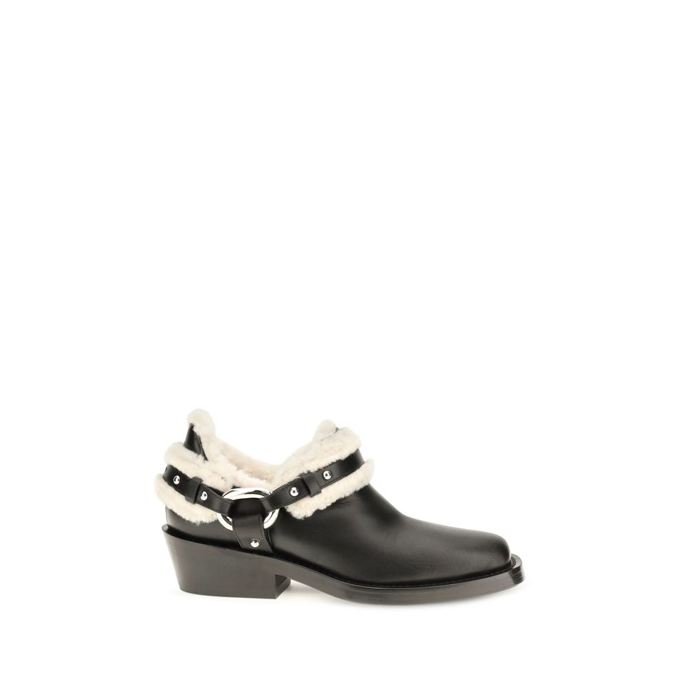 2026 New Arrival Rabanne Black Calf Leather Bos Taurus Ankle Boots