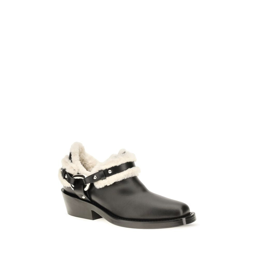 2026 New Arrival Rabanne Black Calf Leather Bos Taurus Ankle Boots