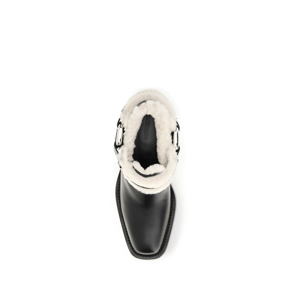 2026 New Arrival Rabanne Black Calf Leather Bos Taurus Ankle Boots