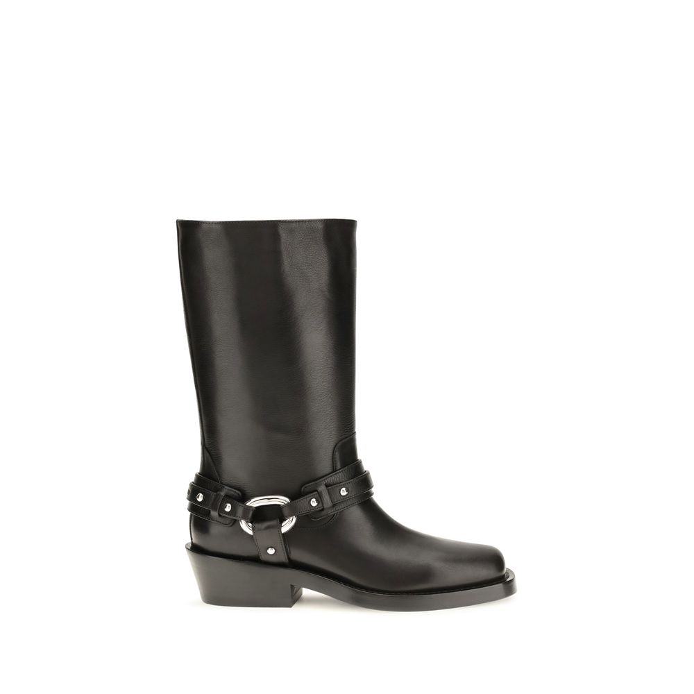 2026 New Arrival Rabanne Black Calf Leather Bos Taurus Boots