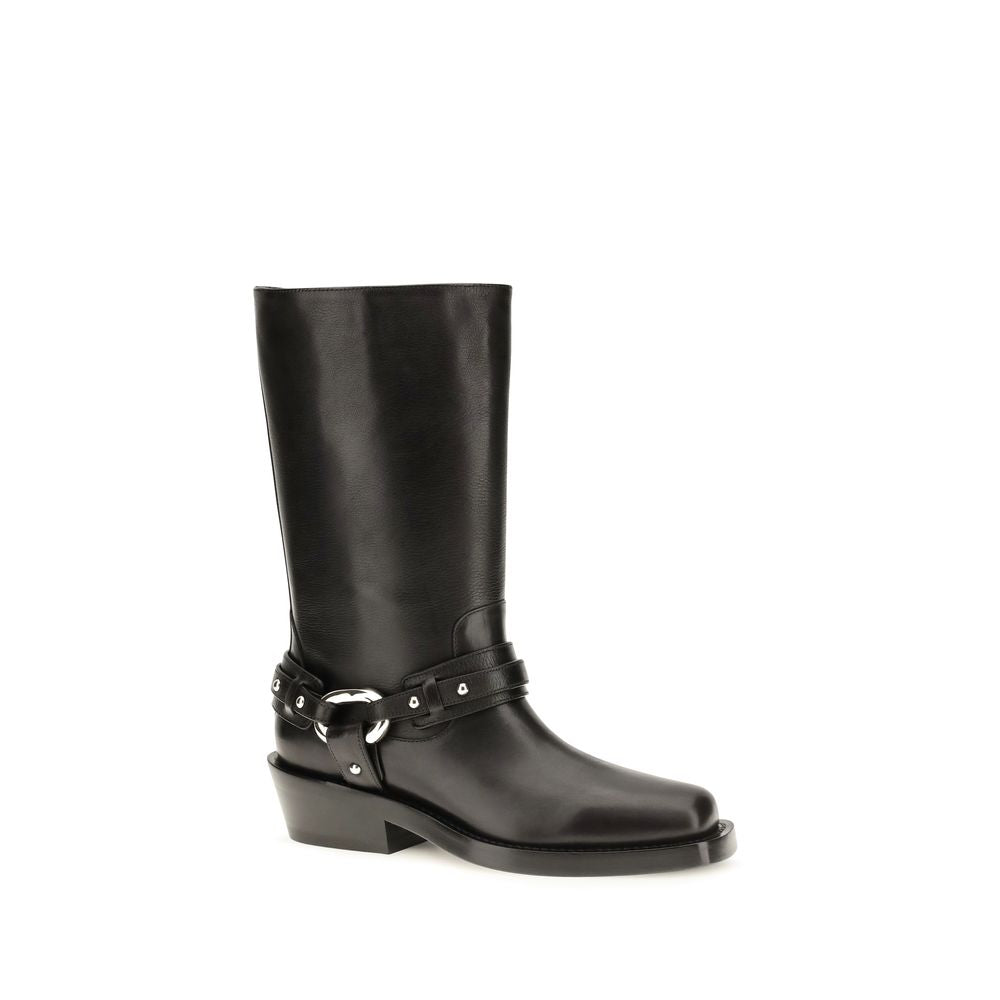 2026 New Arrival Rabanne Black Calf Leather Bos Taurus Boots