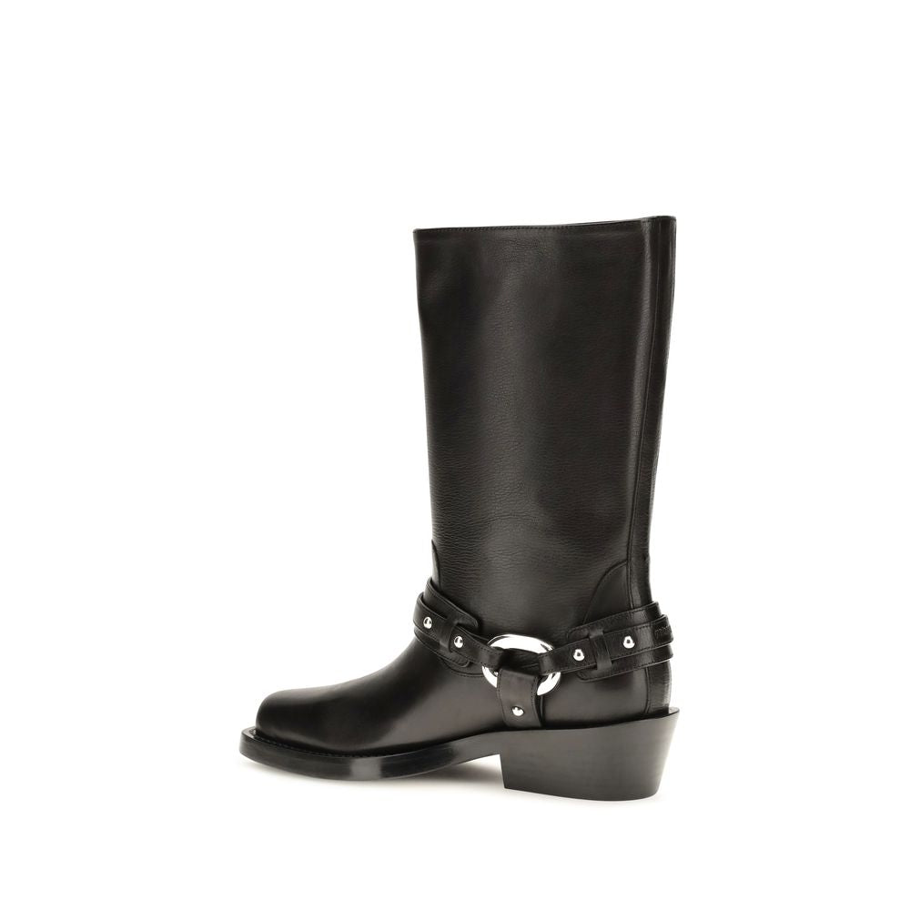 2026 New Arrival Rabanne Black Calf Leather Bos Taurus Boots