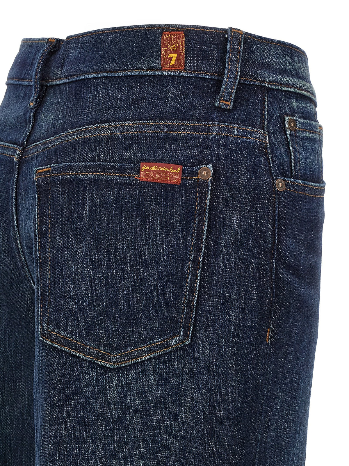2026 New Arrival 7 For All Mankind Blue Cotton Flared Jeans