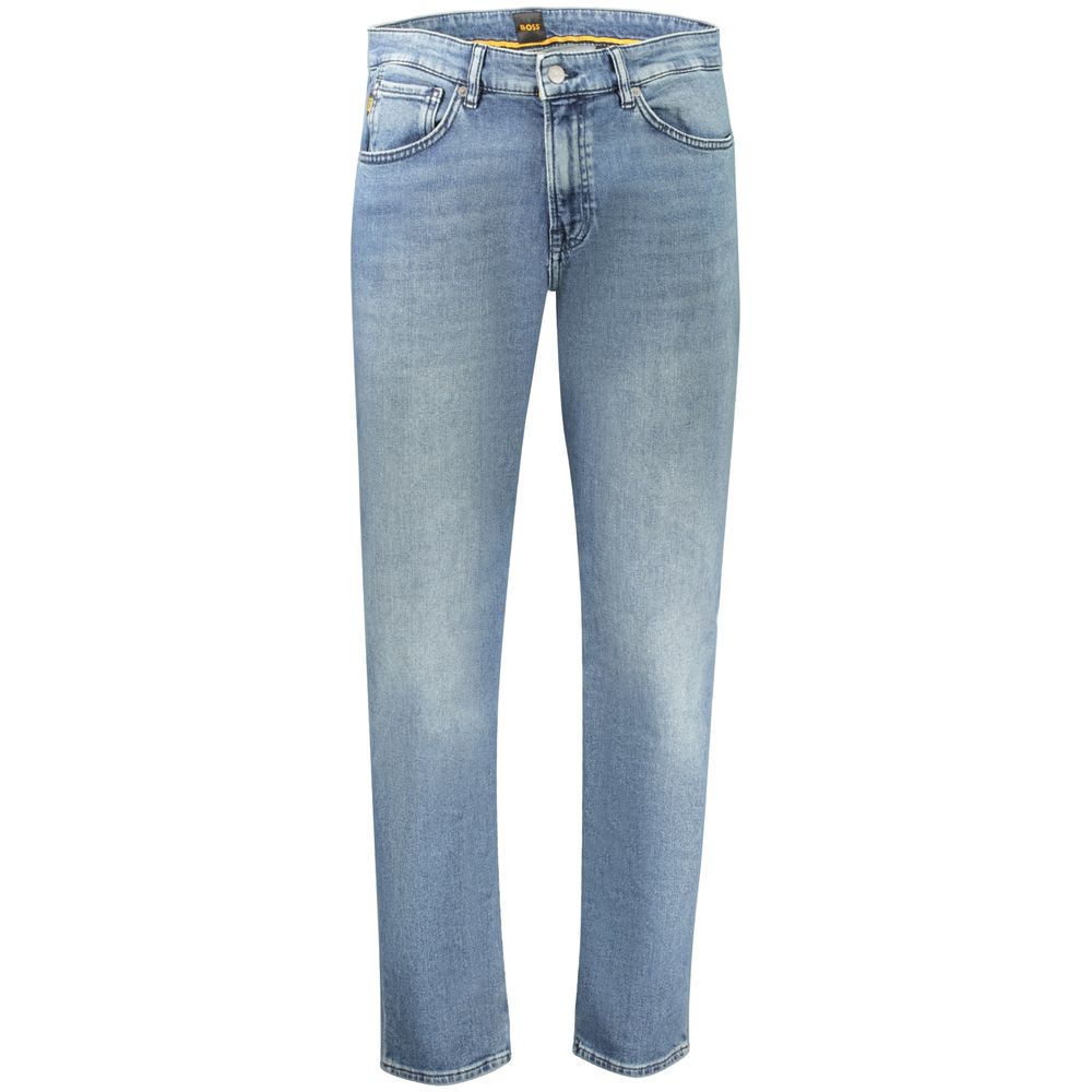 2026 New Arrival Hugo Boss Blue Cotton Men's Regular-Fit Jeans