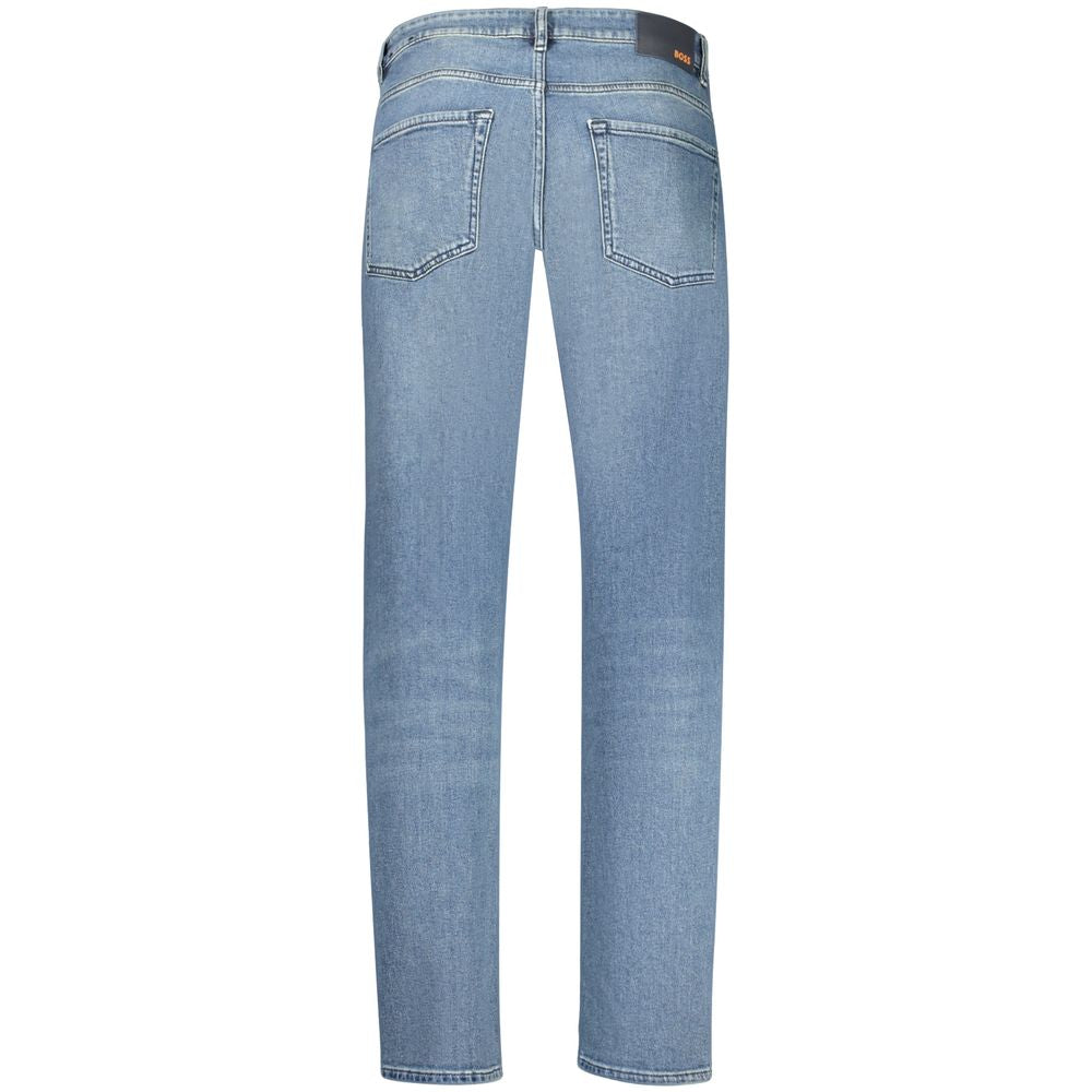 2026 New Arrival Hugo Boss Blue Cotton Men's Regular-Fit Jeans