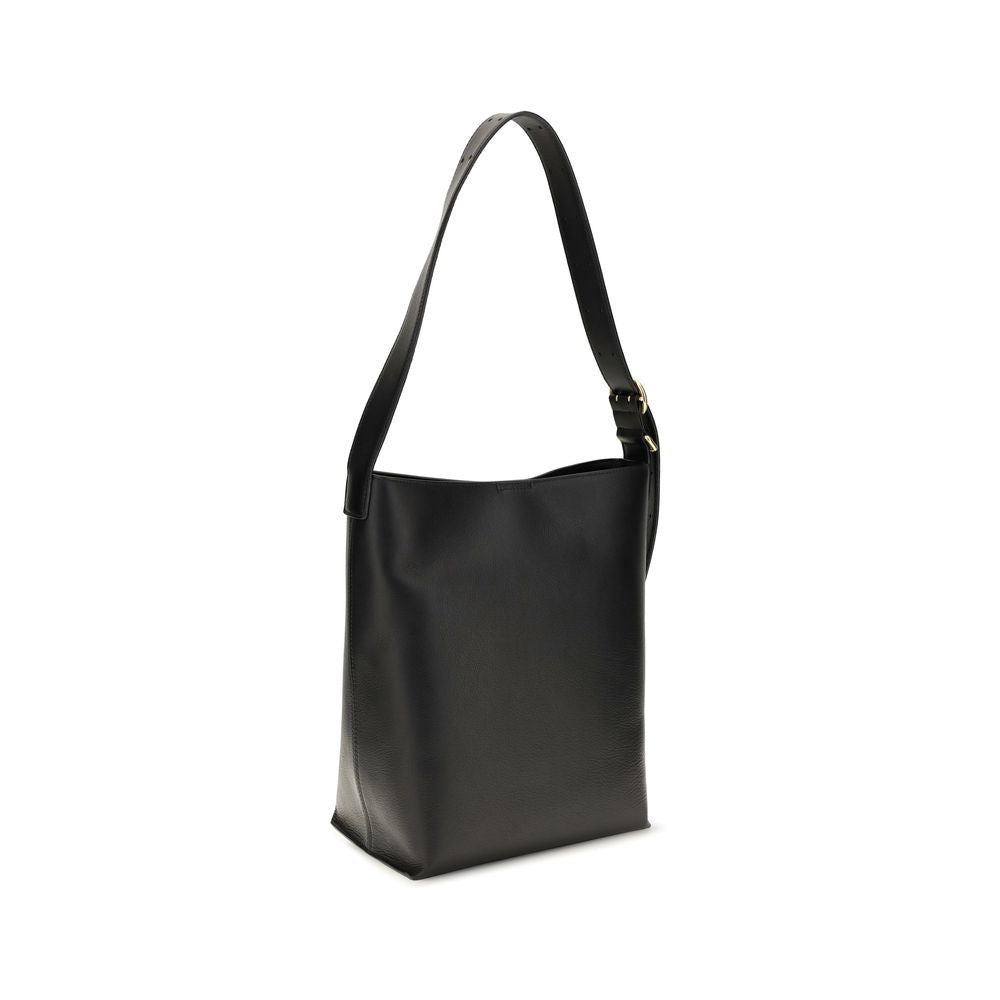 2026 New Arrival Jil Sander Black Calf Leather Bos Taurus Handbag