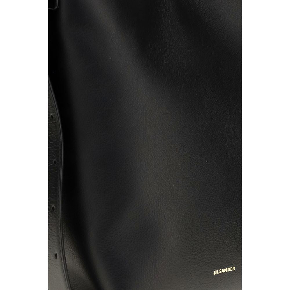 2026 New Arrival Jil Sander Black Calf Leather Bos Taurus Handbag