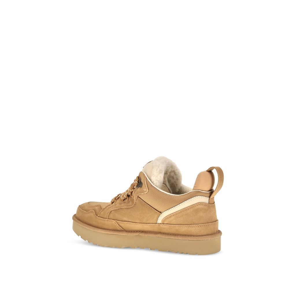 2026 New Arrival UGG Beige Calf Leather Bos Taurus Chunky Sneakers