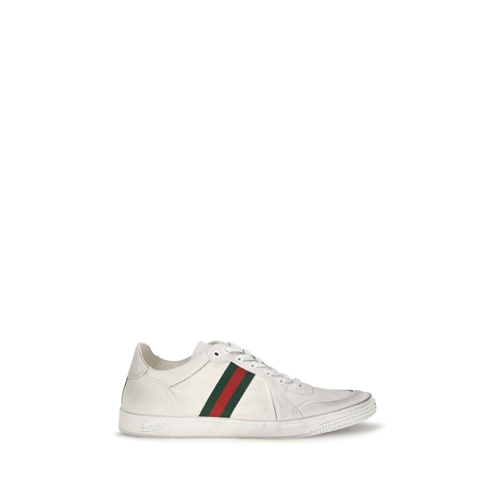 2026 New Arrival Gucci White Calf Leather Bos Taurus Low Top Sneakers