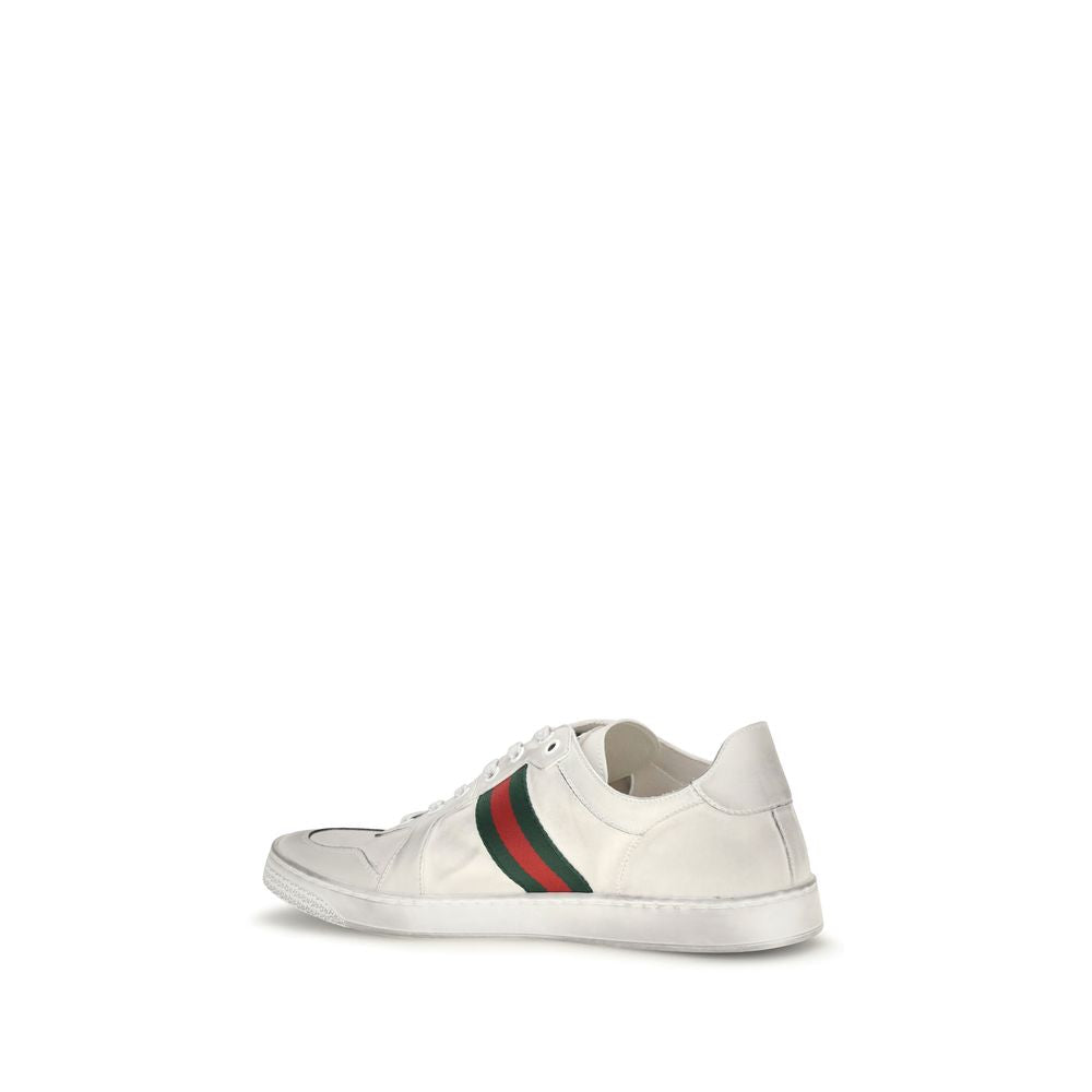 2026 New Arrival Gucci White Calf Leather Bos Taurus Low Top Sneakers