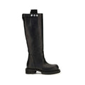 2026 New Arrival Rick Owens Black Calf Leather Bos Taurus Rain Boots