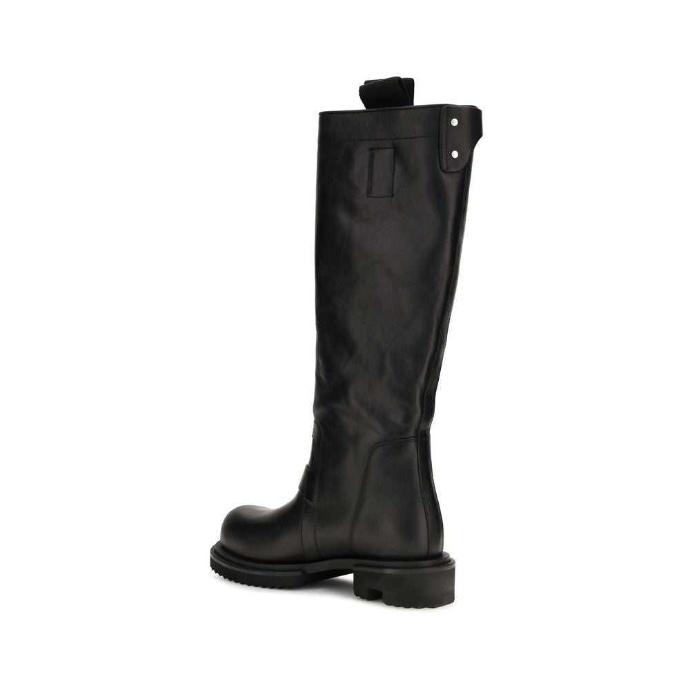 2026 New Arrival Rick Owens Black Calf Leather Bos Taurus Rain Boots