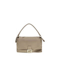 2026 New Arrival Fendi Beige Calf Leather Bos Taurus Shoulder Bag