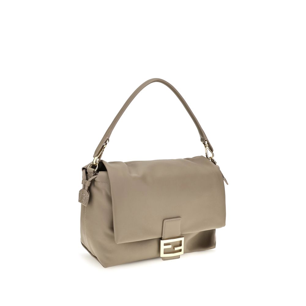 2026 New Arrival Fendi Beige Calf Leather Bos Taurus Shoulder Bag