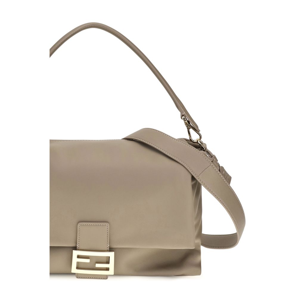 2026 New Arrival Fendi Beige Calf Leather Bos Taurus Shoulder Bag
