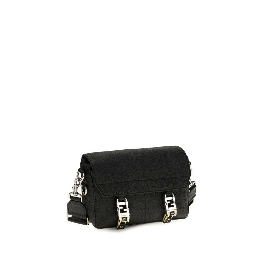 2026 New Arrival Fendi Black Calf Leather Bos Taurus Shoulder Bag