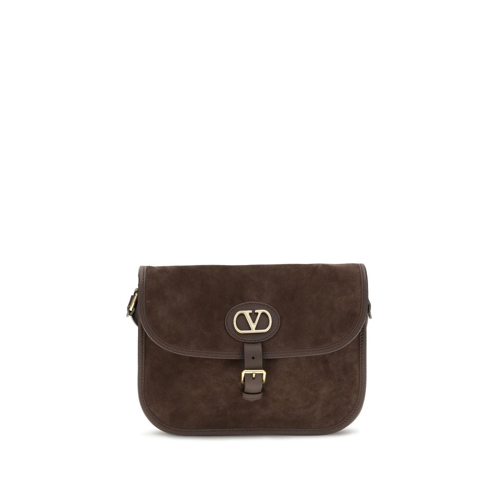 2026 New Arrival Valentino Garavani Brown Calf Leather Bos Taurus Shoulder Bag