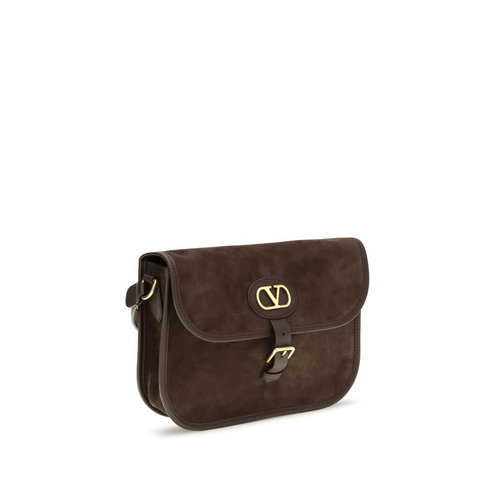 2026 New Arrival Valentino Garavani Brown Calf Leather Bos Taurus Shoulder Bag