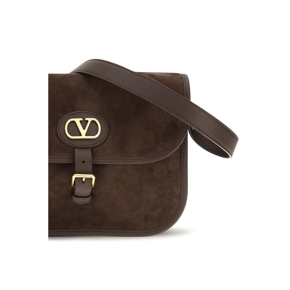2026 New Arrival Valentino Garavani Brown Calf Leather Bos Taurus Shoulder Bag