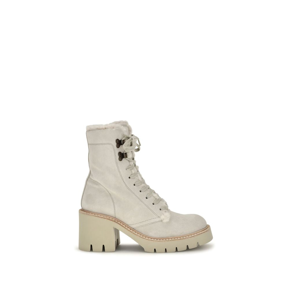 2026 New Arrival Pedro García Beige Calf Leather Bos Taurus Lace-Up Boots