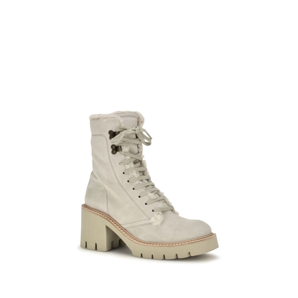 2026 New Arrival Pedro García Beige Calf Leather Bos Taurus Lace-Up Boots