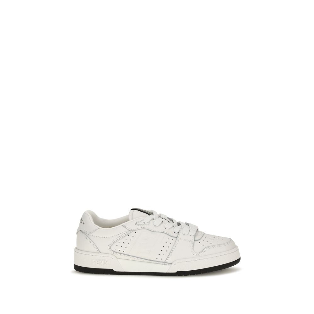 2026 New Arrival Fendi White Calf Leather Bos Taurus Athletic Sneakers
