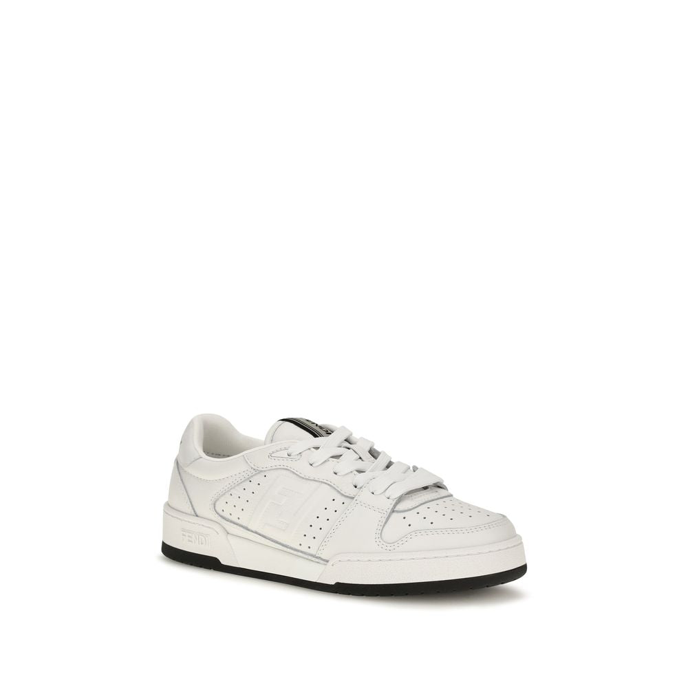 2026 New Arrival Fendi White Calf Leather Bos Taurus Athletic Sneakers